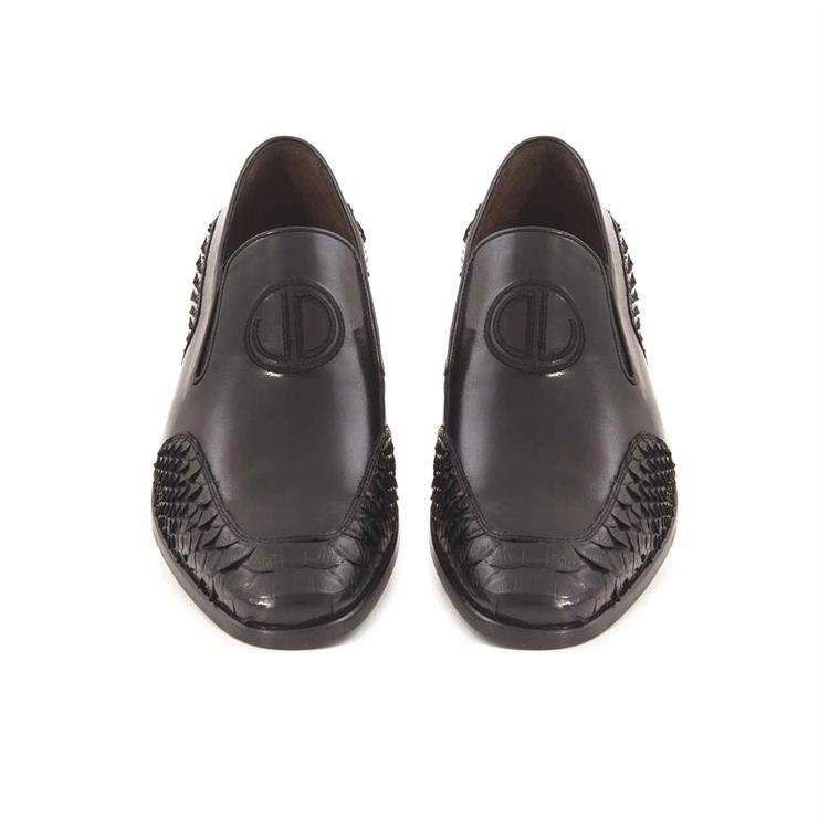 Mocassini Erkek Hakiki Deri Kösele Taban Siyah Klasik Ayakkabı