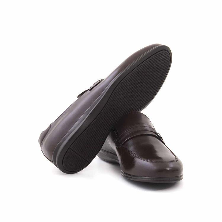 Mocassini Erkek Hakiki Deri Kauçuk Taban Kahverengi Günlük Ayakkabı