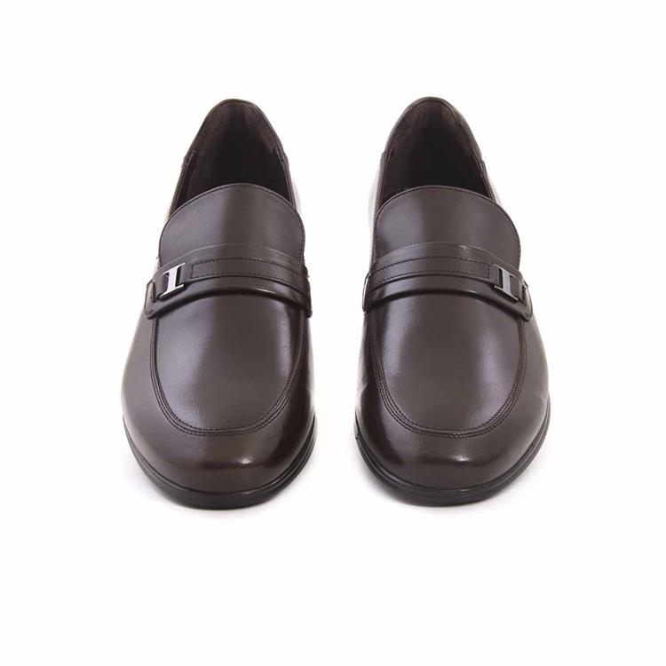 Mocassini Erkek Hakiki Deri Kauçuk Taban Kahverengi Günlük Ayakkabı