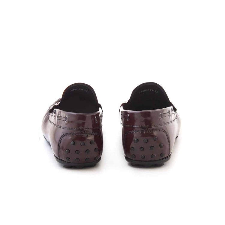 Mocassini Erkek Açma Deri Kauçuk Taban Bordo Günlük Ayakkabı