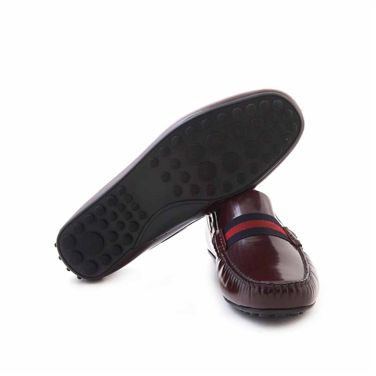 Mocassini Erkek Açma Deri Kauçuk Taban Bordo Günlük Ayakkabı