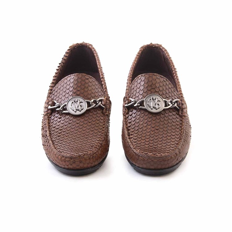 Mocassini Erkek Hakiki Deri Kauçuk Taban Kahverengi Günlük Ayakkabı