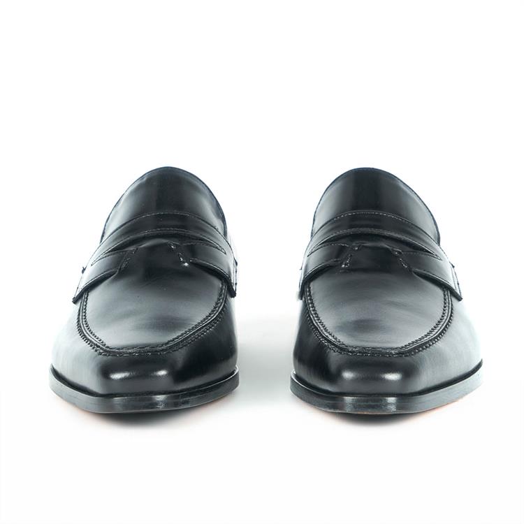 Mocassini Erkek Hakiki Deri Kösele Taban Siyah Klasik Ayakkabı