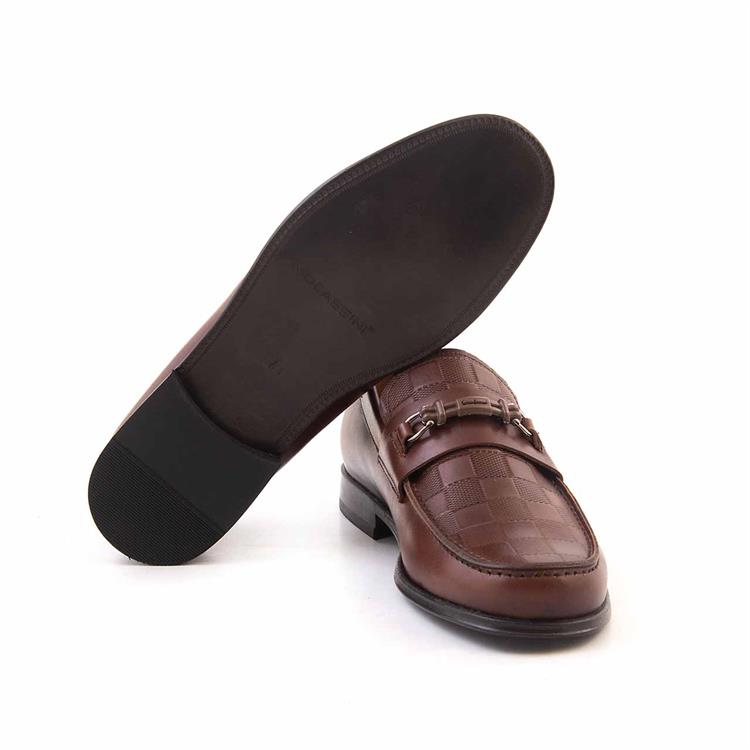 Mocassini Erkek Hakiki Deri Kösele Taban Kahverengi Klasik Ayakkabı