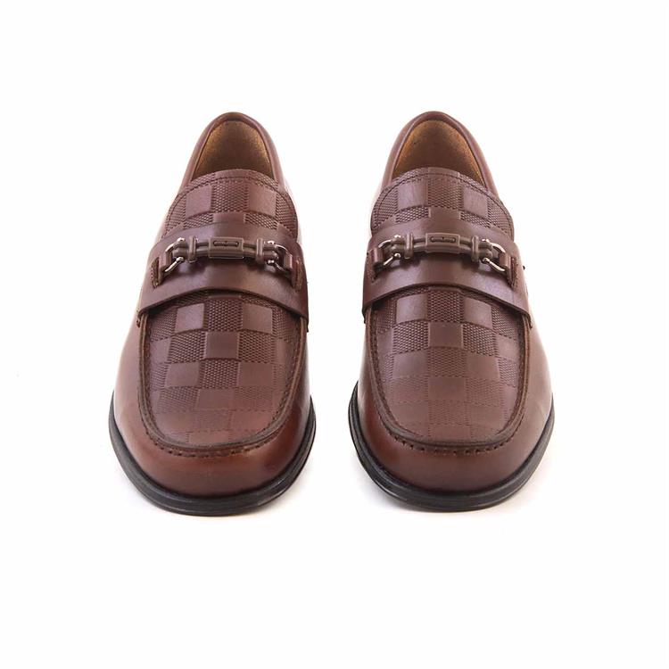 Mocassini Erkek Hakiki Deri Kösele Taban Kahverengi Klasik Ayakkabı