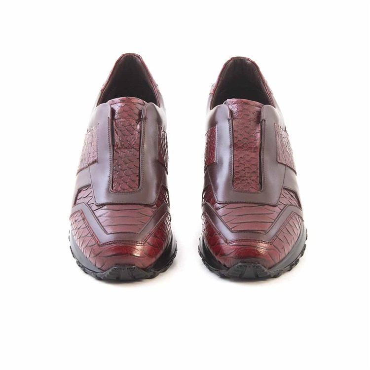 Mocassini Erkek Hakiki Deri Kauçuk Taban Bordo Spor & Sneaker Ayakkabı