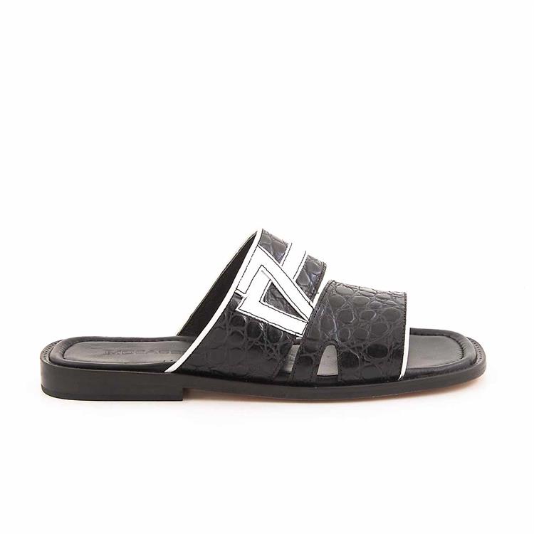 Mocassini Erkek Hakiki Deri Kösele Taban Siyah Terlik Terlik