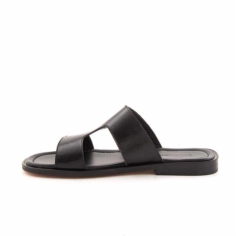 Mocassini Erkek Hakiki Deri Kösele Taban Siyah - Gri Terlik Terlik