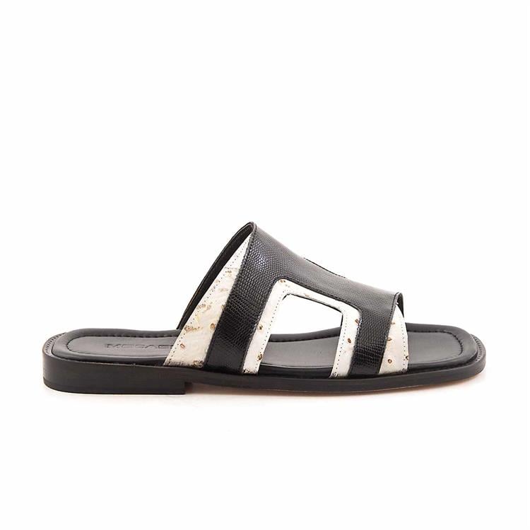 Mocassini Erkek Hakiki Deri Kösele Taban Siyah - Gri Terlik Terlik