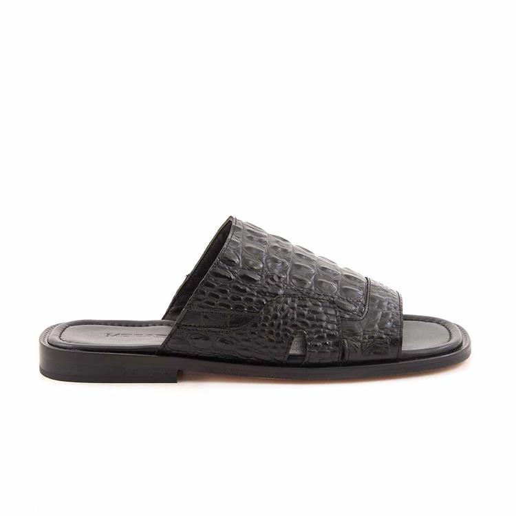 Mocassini Erkek Hakiki Deri Kösele Taban Siyah Terlik Terlik