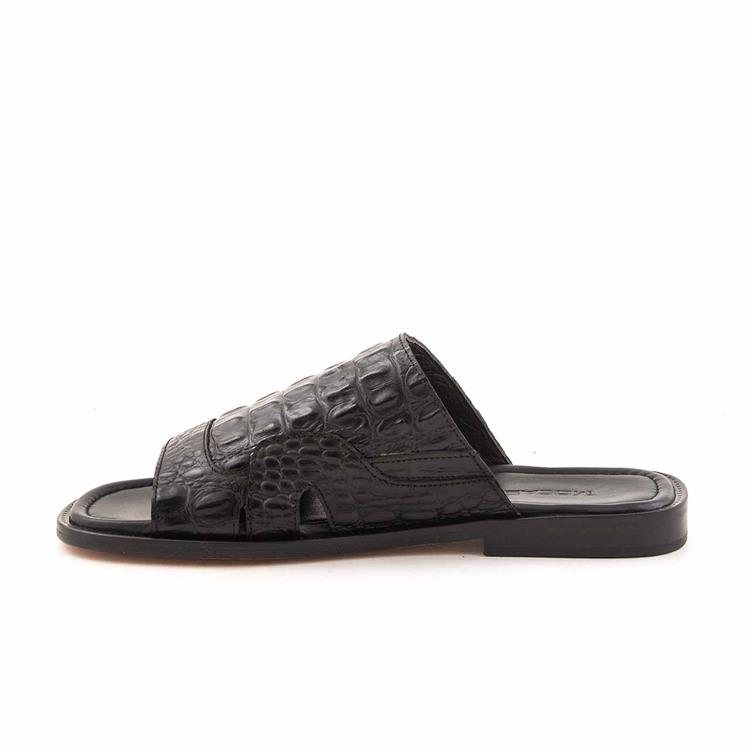 Mocassini Erkek Hakiki Deri Kösele Taban Siyah Terlik Terlik