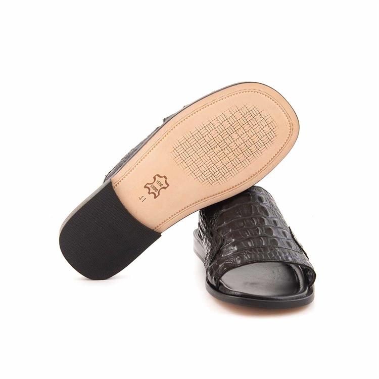 Mocassini Erkek Hakiki Deri Kösele Taban Siyah Terlik Terlik