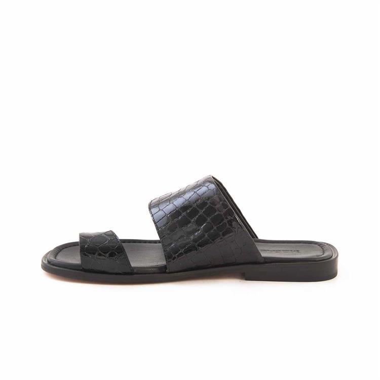 Mocassini Erkek Hakiki Deri Kösele Taban Siyah - Gri Terlik Terlik