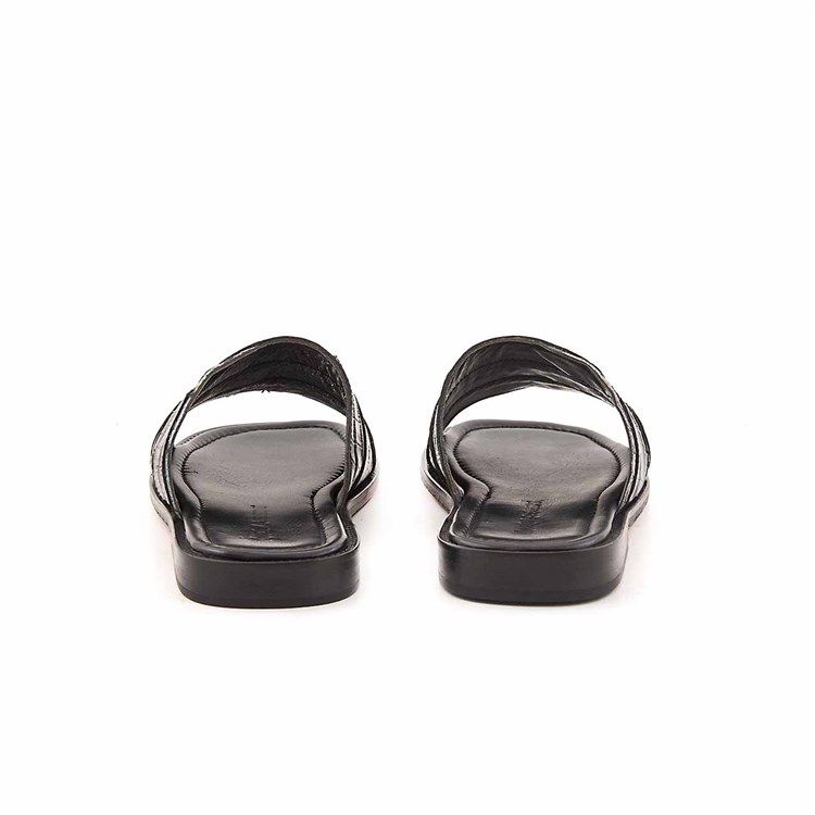 Mocassini Erkek Hakiki Deri Kösele Taban Siyah Terlik Terlik