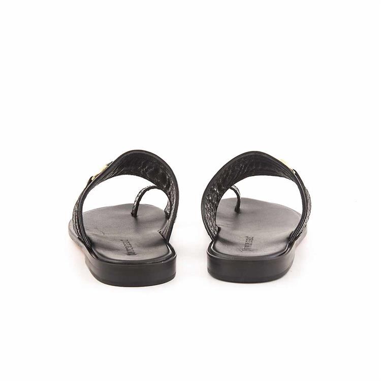 Mocassini Erkek Hakiki Deri Kösele Taban Siyah Terlik Terlik