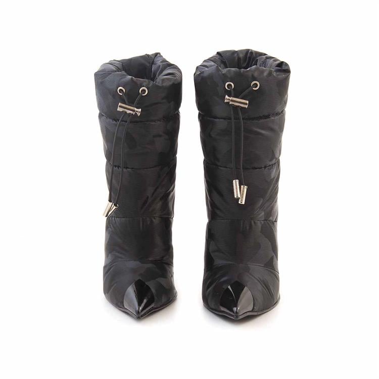 Mocassini Kadın Hakiki Deri Eva Taban Siyah Kamuflaj Günlük Bot