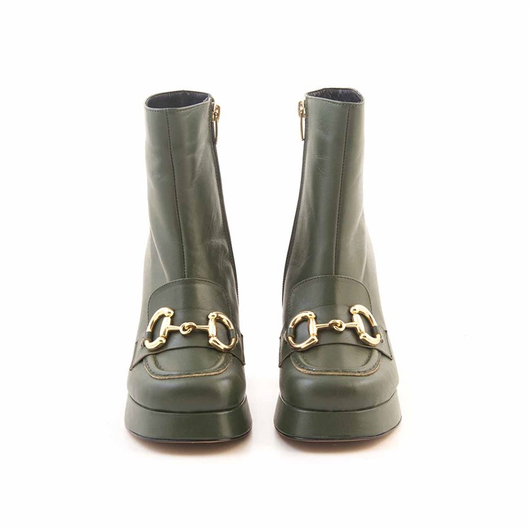 Mocassini Kadın Hakiki Deri Eva Taban Yeşil Günlük Bot