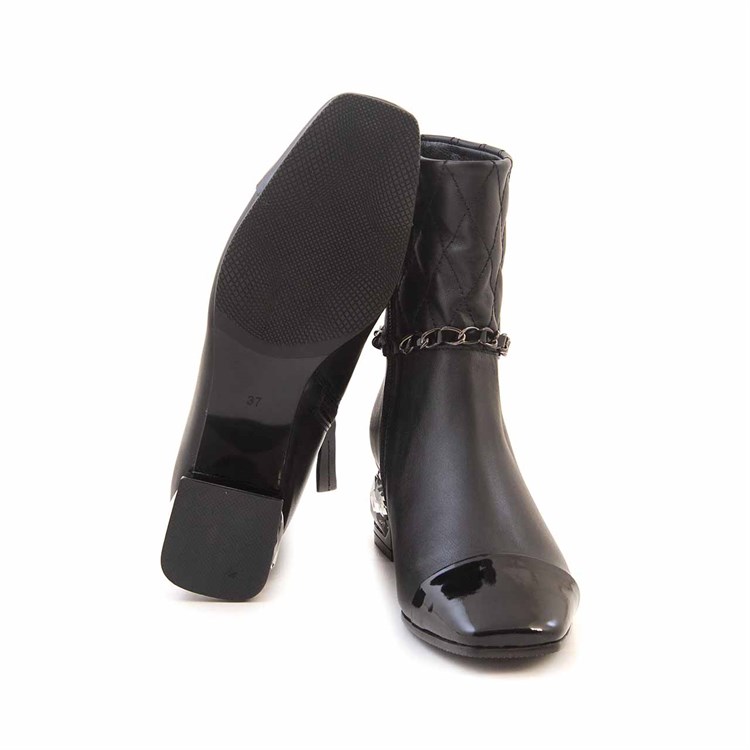 Mocassini Kadın Hakiki Deri Tpu Taban Siyah Günlük Bot