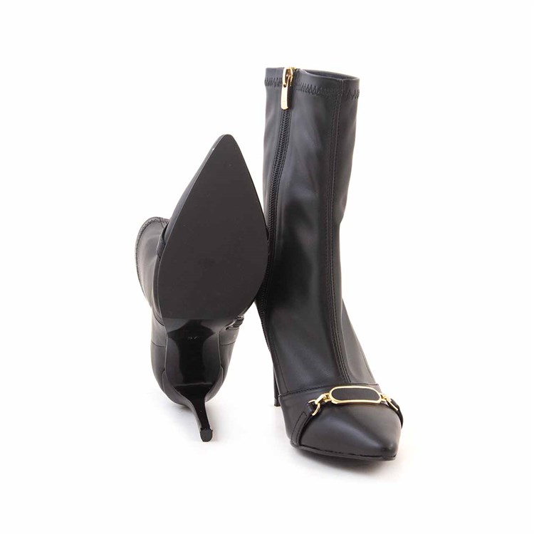 Mocassini Kadın Hakiki Deri Tpu Taban Siyah Günlük Bot