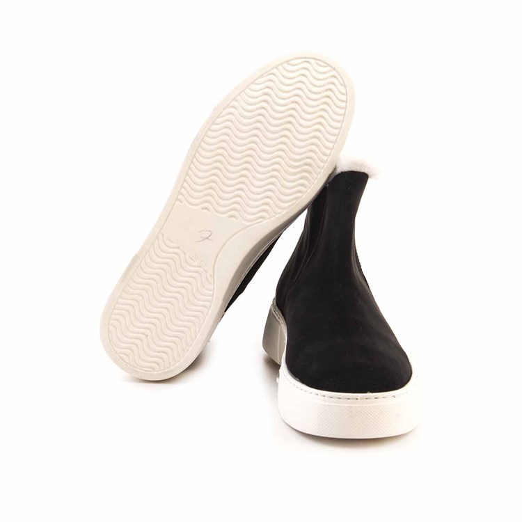 Mocassini Kadın Hakiki Deri Kauçuk Taban Siyah Günlük Bot