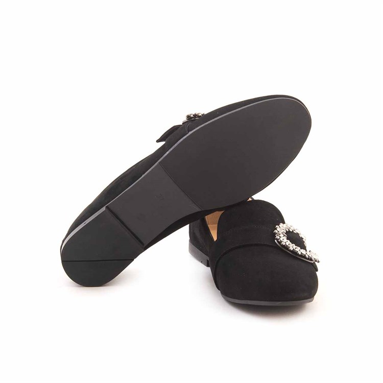 Mocassini Kadın Hakiki Deri Eva Taban Siyah Süet Günlük Ayakkabı