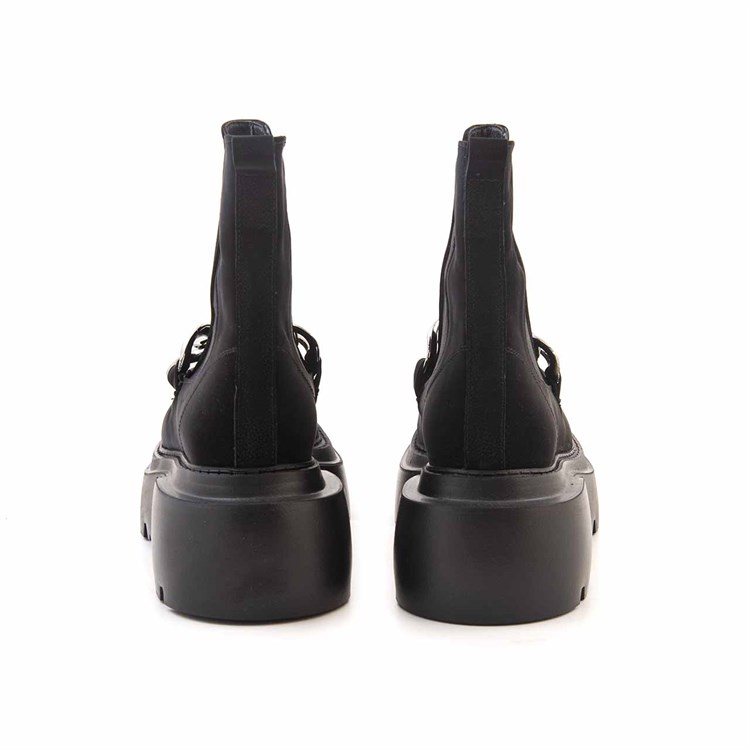 Mocassini Kadın Hakiki Deri Eva Taban Siyah Günlük Bot