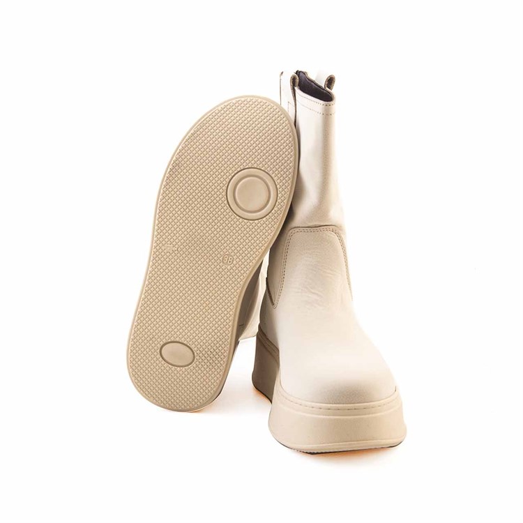 Mocassini Kadın Hakiki Deri Kauçuk Taban Bej Süet Günlük Bot