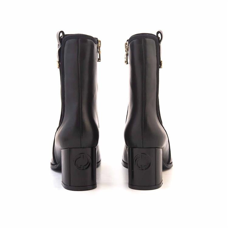 Mocassini Kadın Hakiki Deri Kösele Taban Siyah Günlük Bot