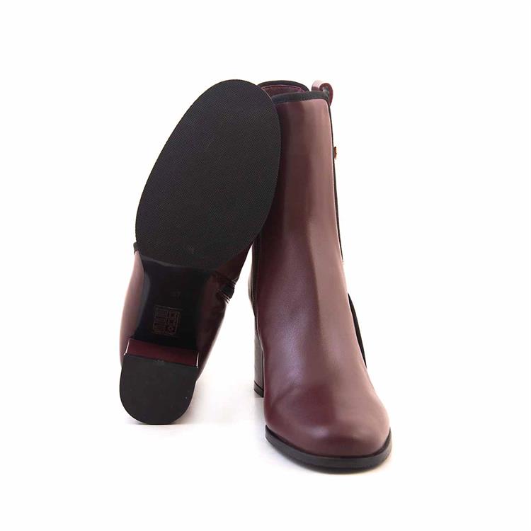 Mocassini Kadın Hakiki Deri Kösele Taban Bordo Günlük Bot