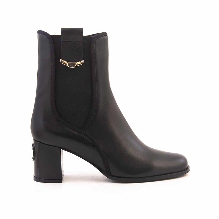 Mocassini Kadın Hakiki Deri Kösele Taban Siyah Günlük Bot