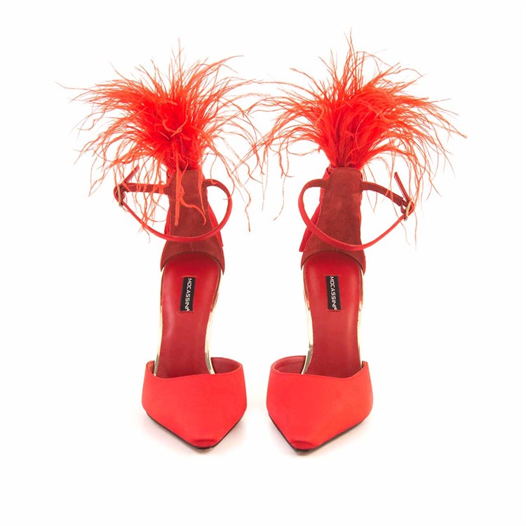 Mocassini Kadın Hakiki Deri Kösele Taban Kırmızı Gece & Abiye Ayakkabı