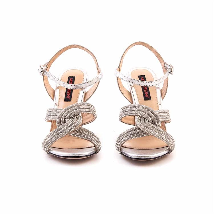 Mocassini Kadın Hakiki Deri Kösele Taban Lame Renk Gece & Abiye Sandalet