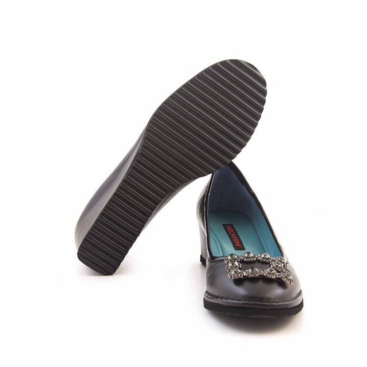 Mocassini Kadın Hakiki Deri Tpu Taban Siyah Günlük Ayakkabı