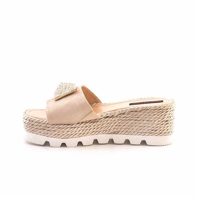 Mocassini Kadın Hakiki Deri Eva Taban Bej Süet Terlik Terlik