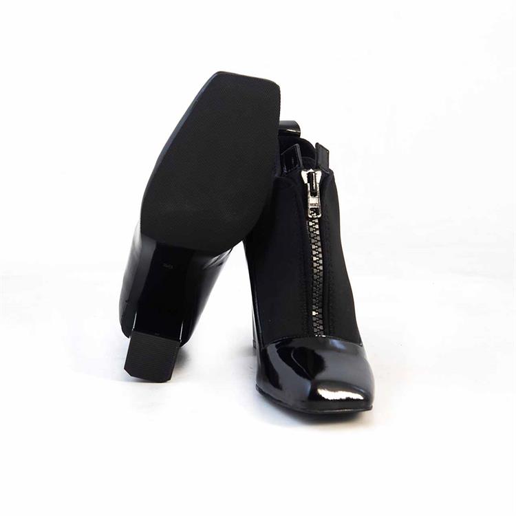 Mocassini Kadın Rugan Deri Eva Taban Siyah Topuklu Ayakkabı