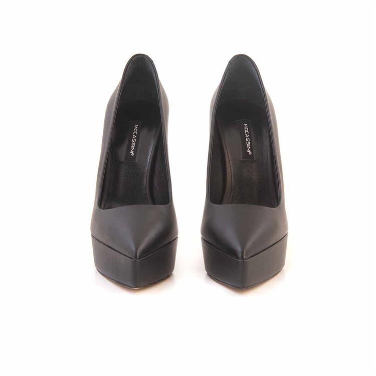 Mocassini Kadın Rugan Deri Microlight Taban Siyah Topuklu Ayakkabı