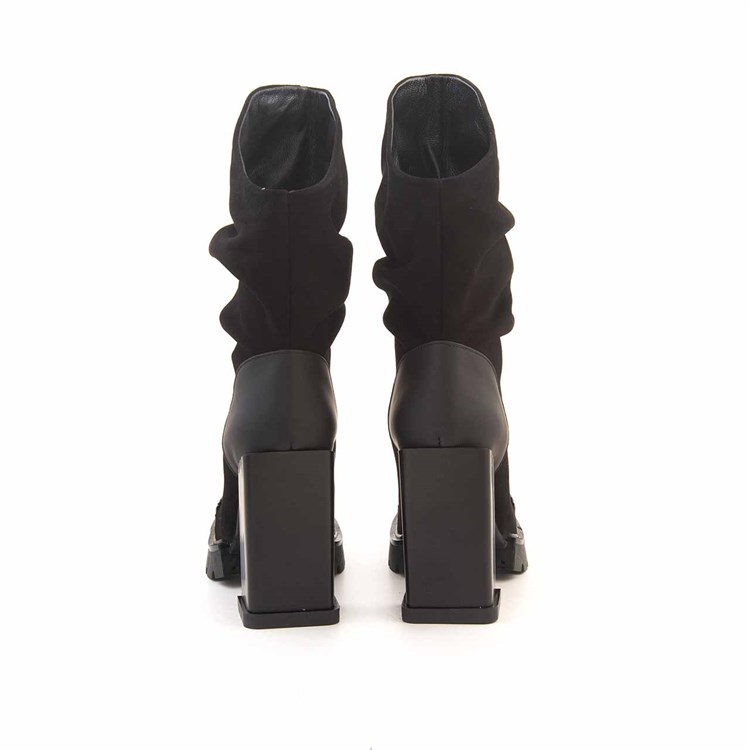 Mocassini Kadın Hakiki Deri Eva Taban Siyah Süet Günlük Bot