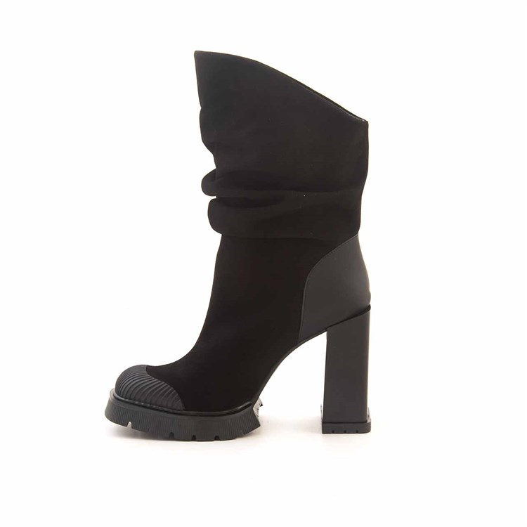 Mocassini Kadın Hakiki Deri Eva Taban Siyah Süet Günlük Bot