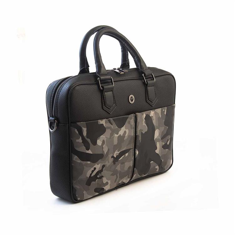 Mocassini Erkek Hakiki Deri Siyah Kamuflaj Evrak Çantası 