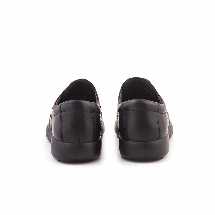 Mocassini Erkek Hakiki Deri Kauçuk Taban Siyah Günlük Ayakkabı