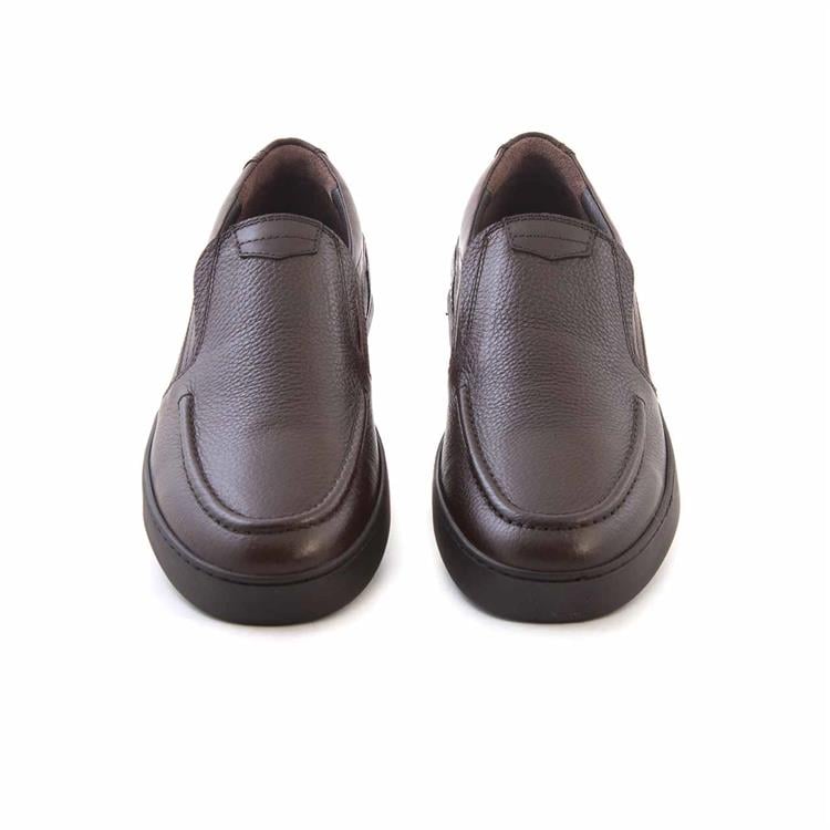 Mocassini Erkek Hakiki Deri Kauçuk Taban Kahverengi Günlük Ayakkabı