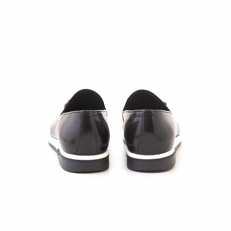 Mocassini Erkek Hakiki Deri Kauçuk Taban Siyah Günlük Ayakkabı