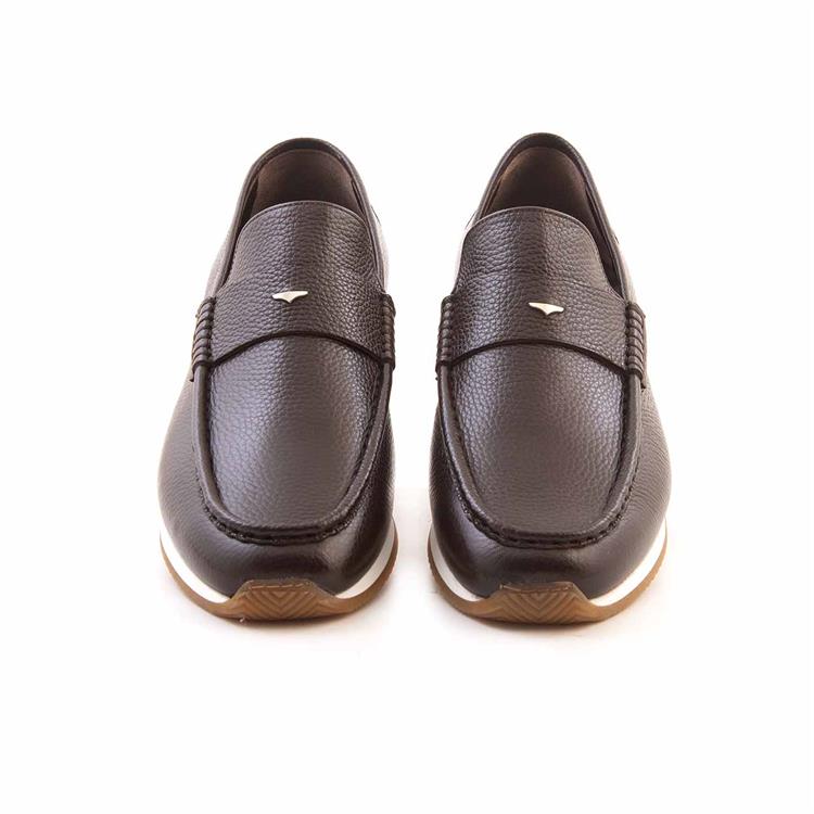 Mocassini Erkek Hakiki Deri Kösele Taban Kahverengi Günlük Ayakkabı