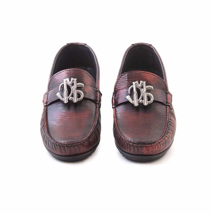 Mocassini Erkek Hakiki Deri Kauçuk Taban Bordo Günlük Ayakkabı