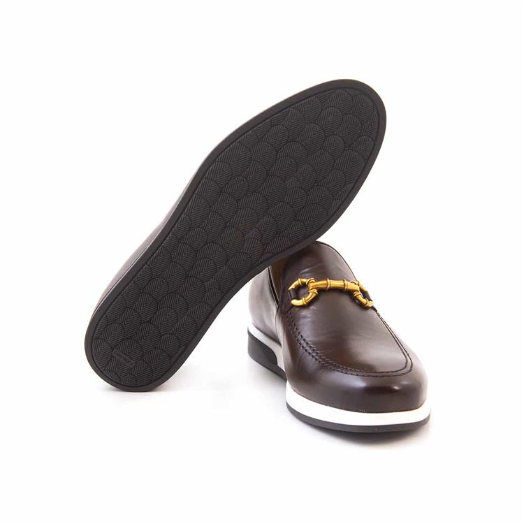 Mocassini Erkek Hakiki Deri Kauçuk Taban Kahverengi Günlük Ayakkabı