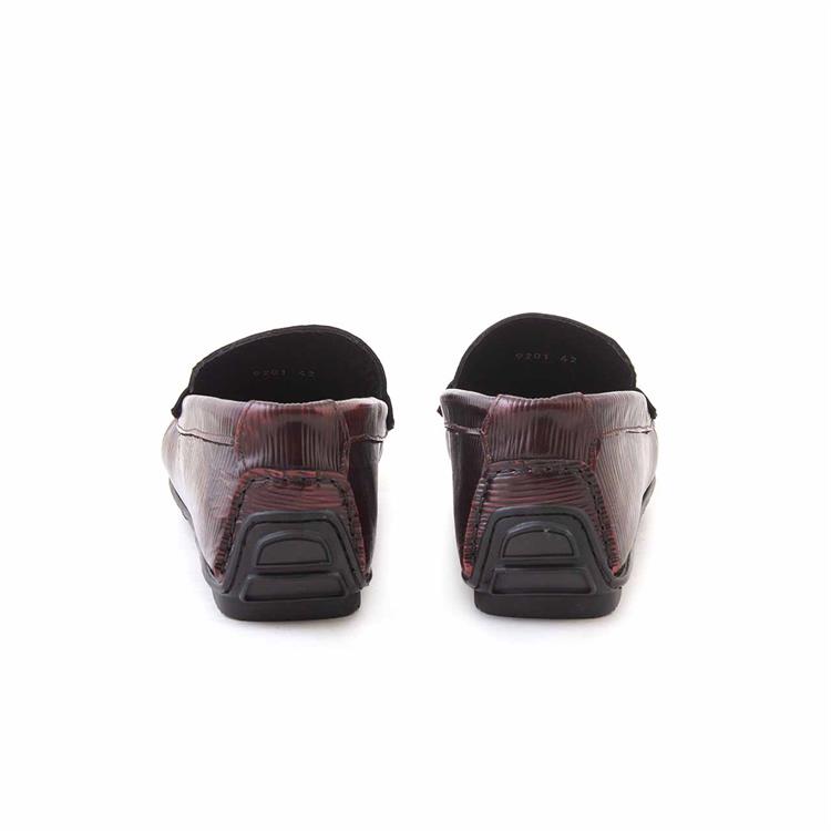 Mocassini Erkek Hakiki Deri Kauçuk Taban Bordo Günlük Ayakkabı