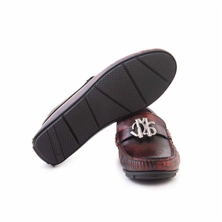 Mocassini Erkek Hakiki Deri Kauçuk Taban Bordo Günlük Ayakkabı