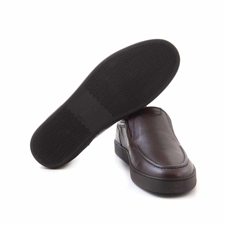 Mocassini Erkek Hakiki Deri Kauçuk Taban Kahverengi Günlük Ayakkabı