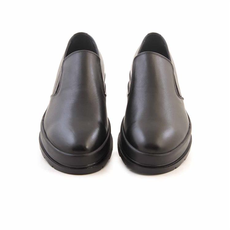 Mocassini Erkek Hakiki Deri Kauçuk Taban Siyah Günlük Ayakkabı