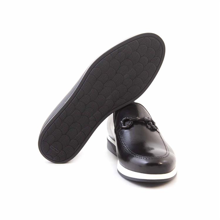 Mocassini Erkek Hakiki Deri Kauçuk Taban Siyah Günlük Ayakkabı